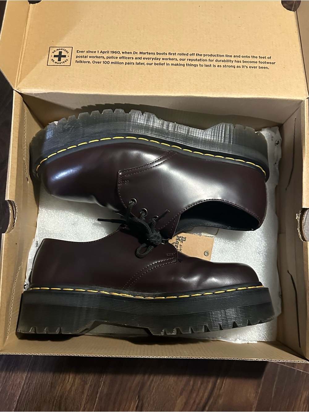 Doc Martens 1461 burgundy platform oxfords